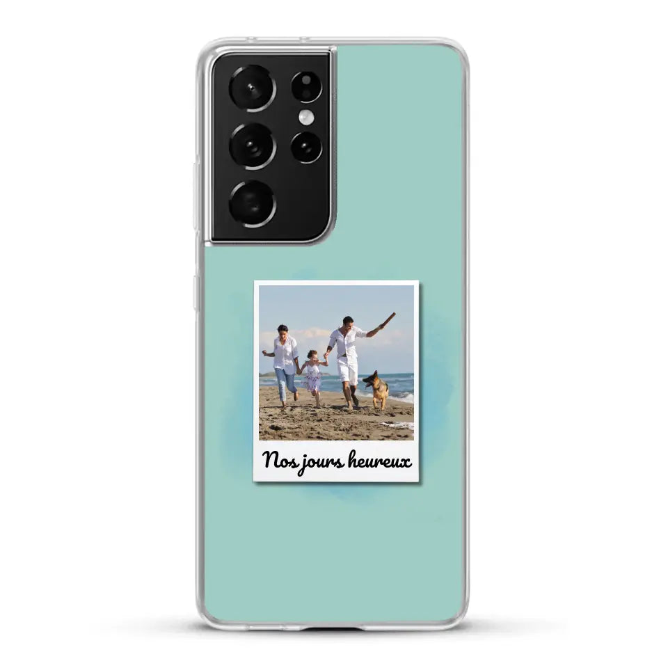 Photo Polaroid Nos jours heureux - Coque de téléphone personnalisée