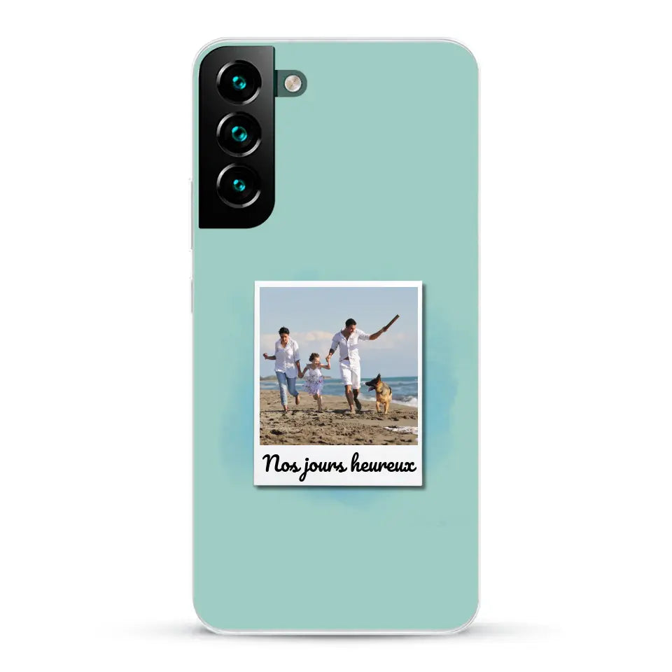 Photo Polaroid Nos jours heureux - Coque de téléphone personnalisée