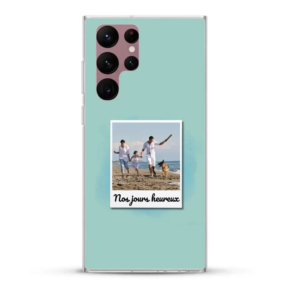 Photo Polaroid Nos jours heureux - Coque de téléphone personnalisée