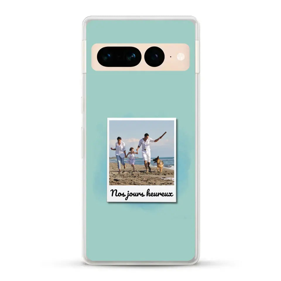 Photo Polaroid Nos jours heureux - Coque de téléphone personnalisée