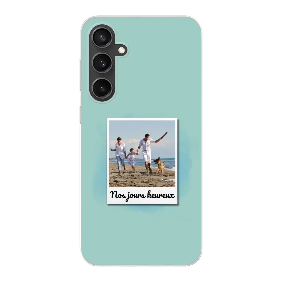 Photo Polaroid Nos jours heureux - Coque de téléphone personnalisée