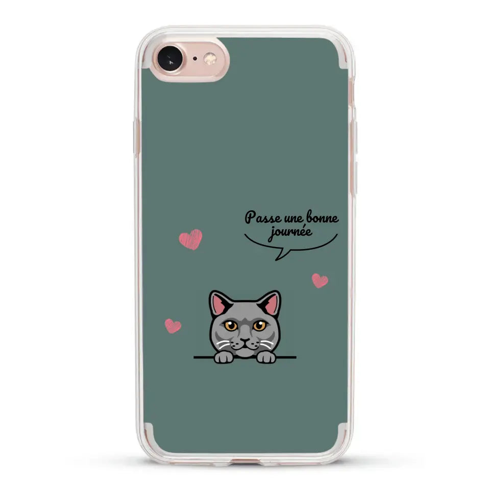 Le chat passe une bonne journée - Coque de téléphone personnalisée