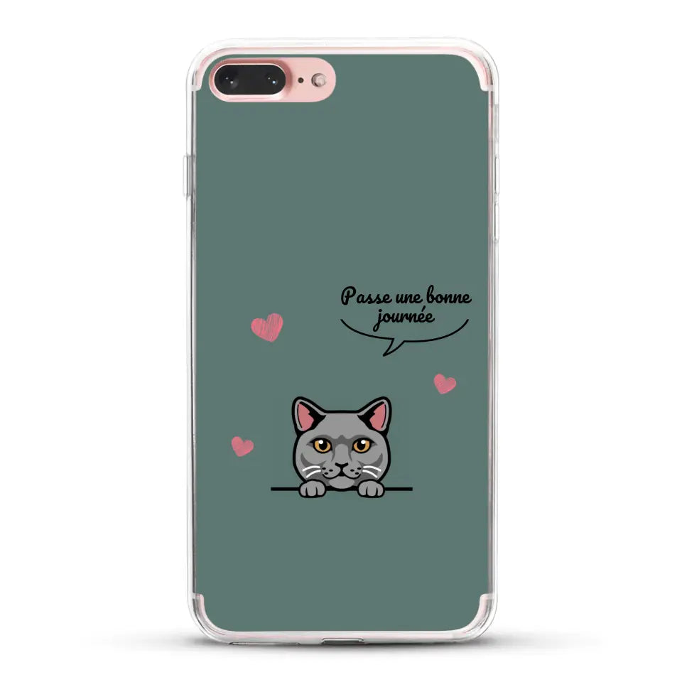 Le chat passe une bonne journée - Coque de téléphone personnalisée