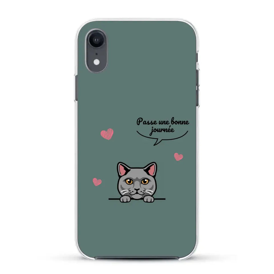 Le chat passe une bonne journée - Coque de téléphone personnalisée