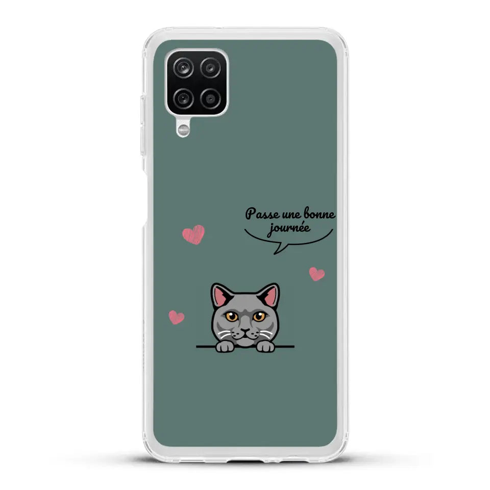 Le chat passe une bonne journée - Coque de téléphone personnalisée