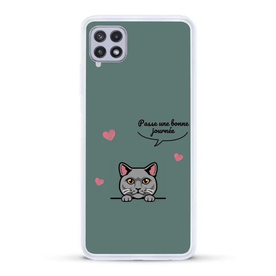 Le chat passe une bonne journée - Coque de téléphone personnalisée