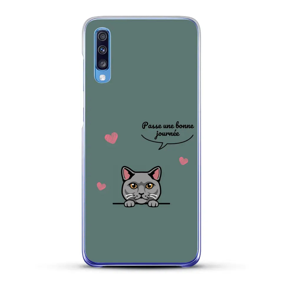 Le chat passe une bonne journée - Coque de téléphone personnalisée