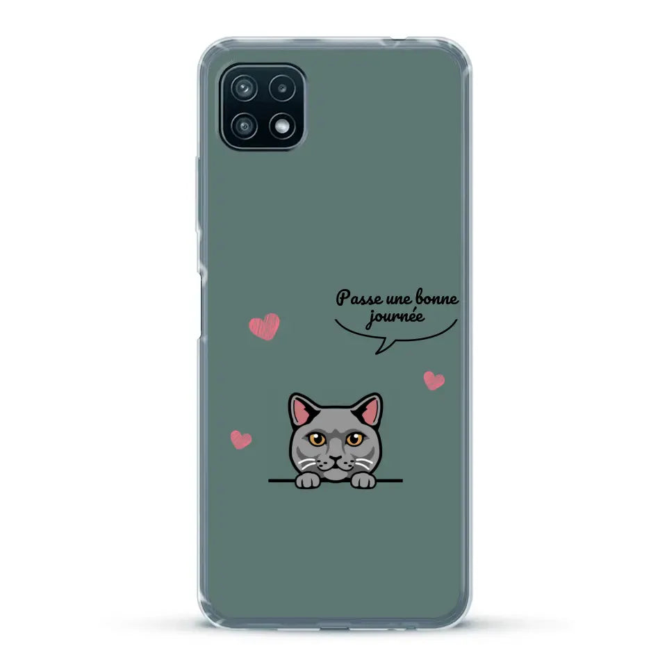 Le chat passe une bonne journée - Coque de téléphone personnalisée