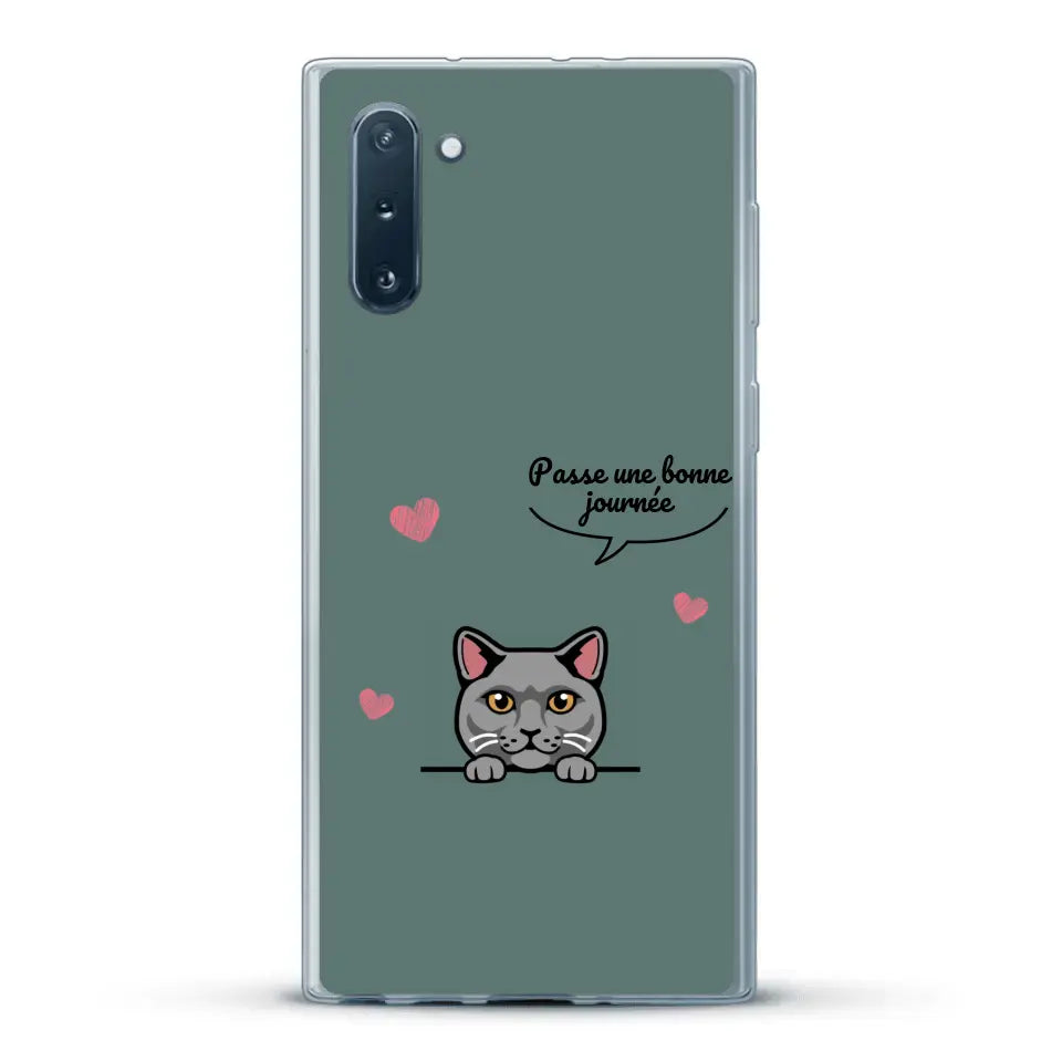 Le chat passe une bonne journée - Coque de téléphone personnalisée