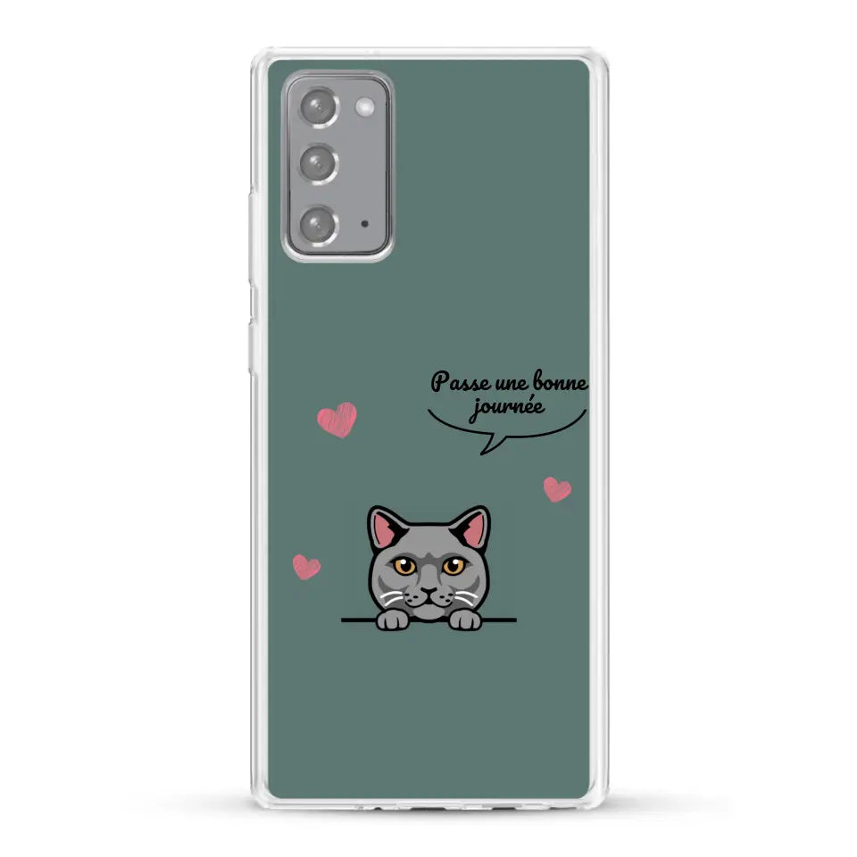 Le chat passe une bonne journée - Coque de téléphone personnalisée