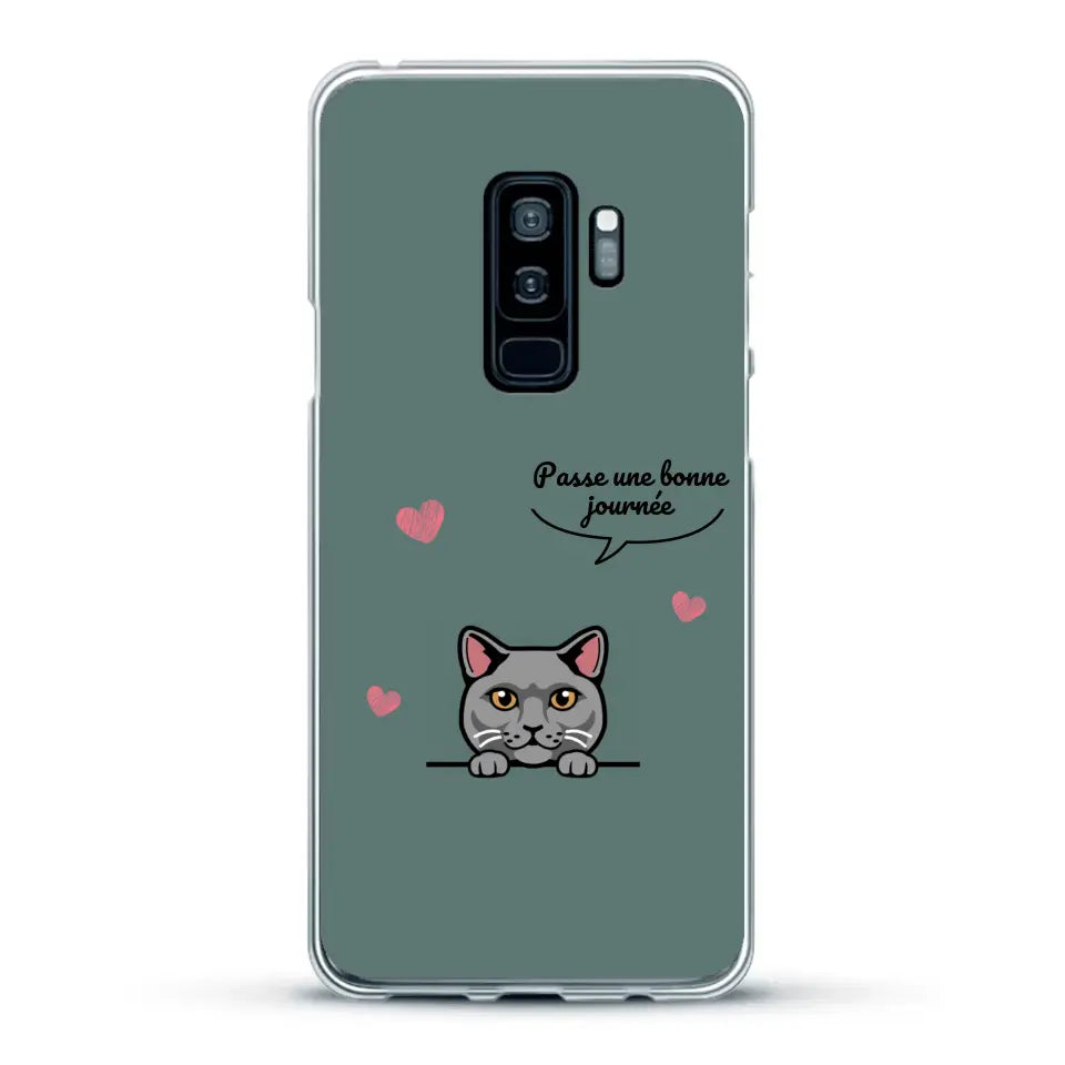 Le chat passe une bonne journée - Coque de téléphone personnalisée