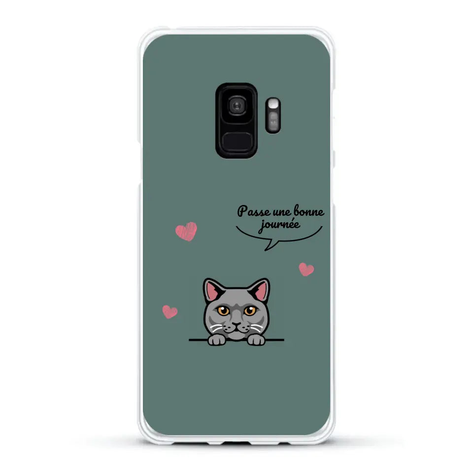 Le chat passe une bonne journée - Coque de téléphone personnalisée