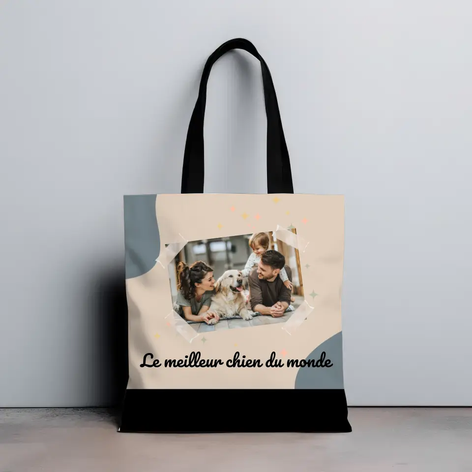 Photo vignette scotchée les meilleurs amis du monde - Totebag Personnalisé