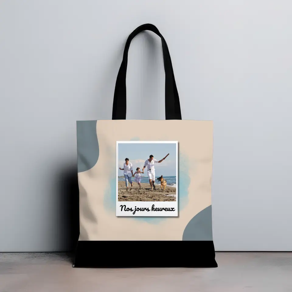 Photo polaroid nos jours heureux - Totebag Personnalisé