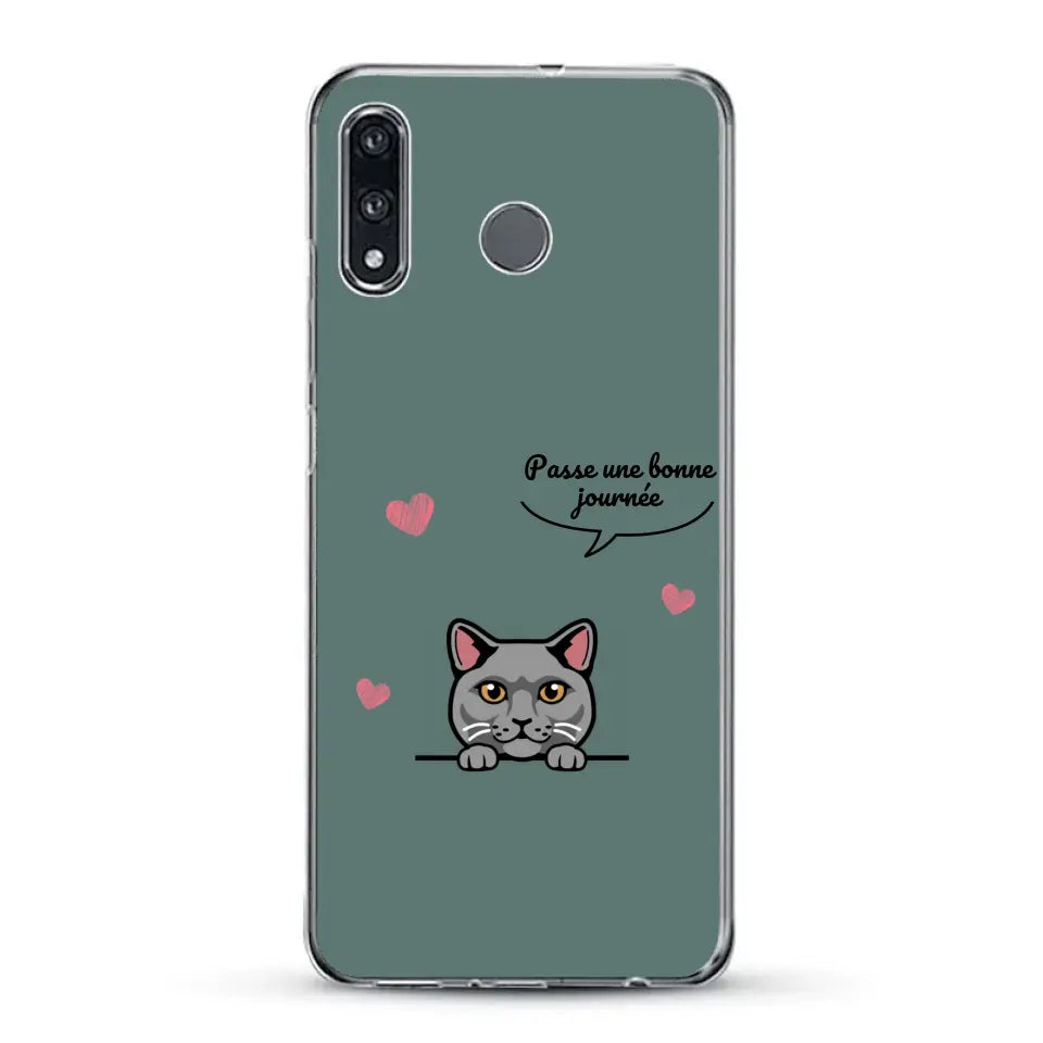 Le chat passe une bonne journée - Coque de téléphone personnalisée