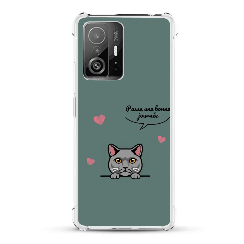 Le chat passe une bonne journée - Coque de téléphone personnalisée