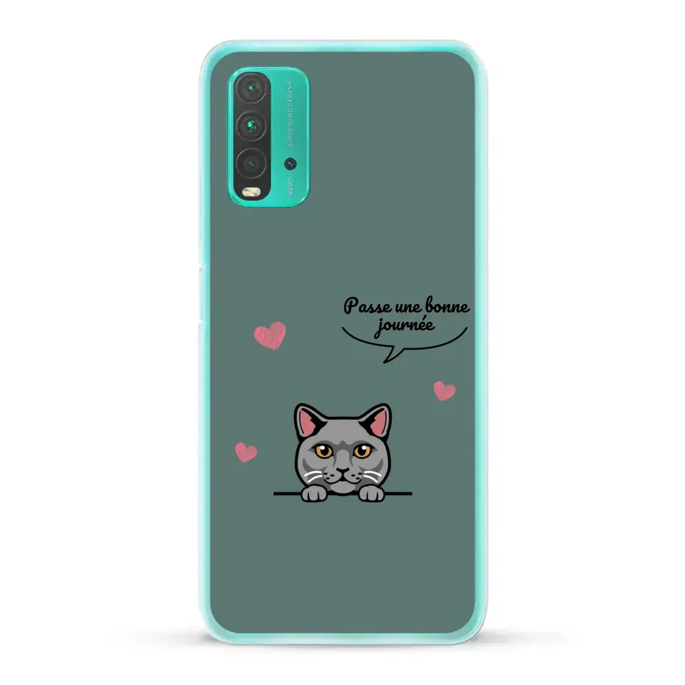 Le chat passe une bonne journée - Coque de téléphone personnalisée