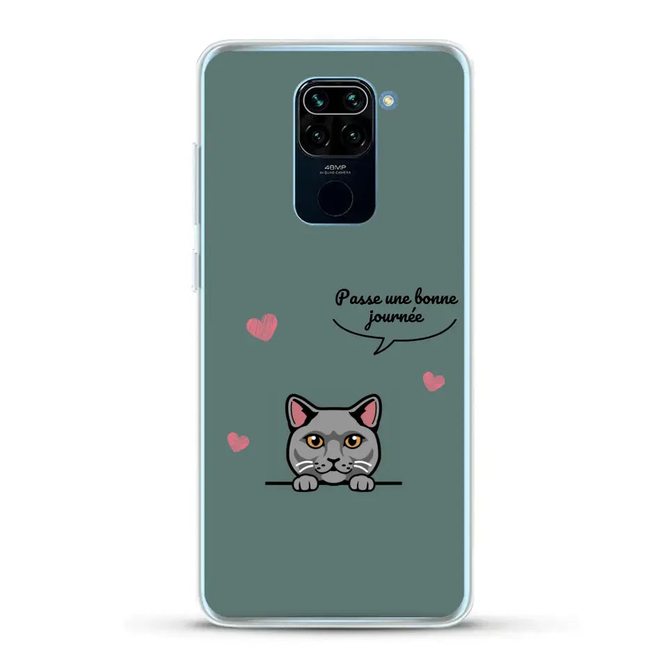 Le chat passe une bonne journée - Coque de téléphone personnalisée