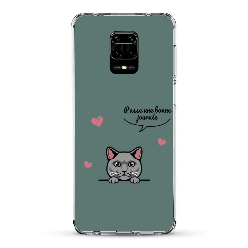 Le chat passe une bonne journée - Coque de téléphone personnalisée