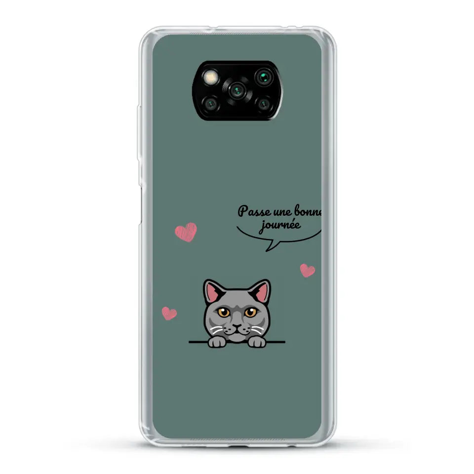 Le chat passe une bonne journée - Coque de téléphone personnalisée