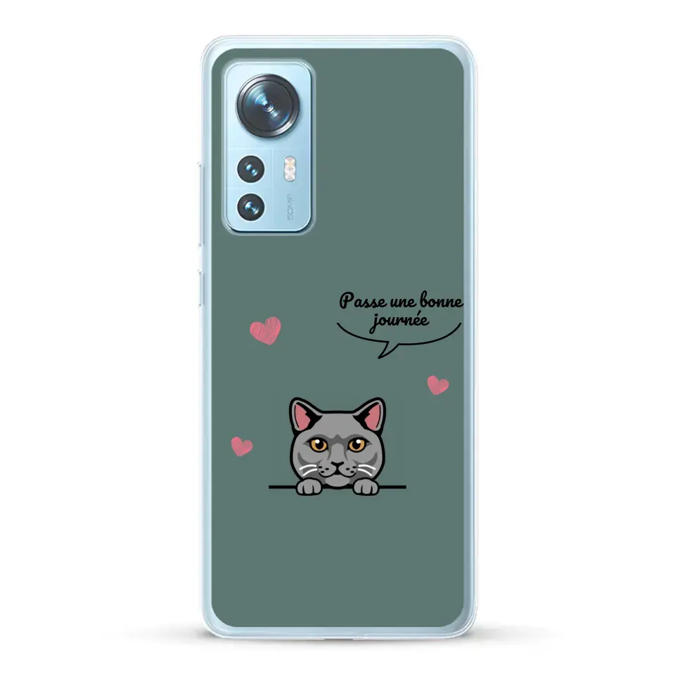 Le chat passe une bonne journée - Coque de téléphone personnalisée