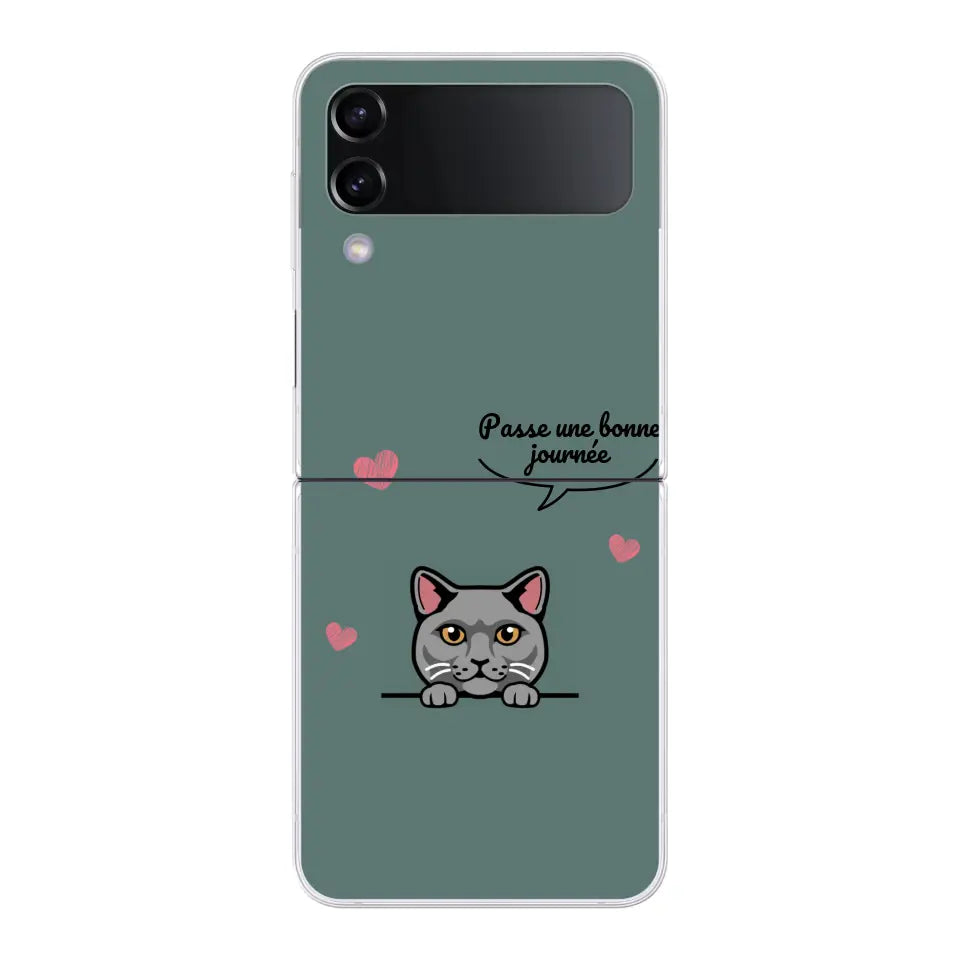 Le chat passe une bonne journée - Coque de téléphone personnalisée