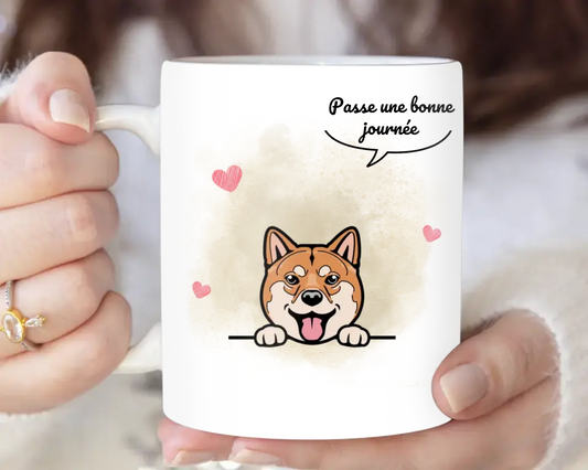 Bulle Passe une bonne journée avec chien - Mug Personnalisé