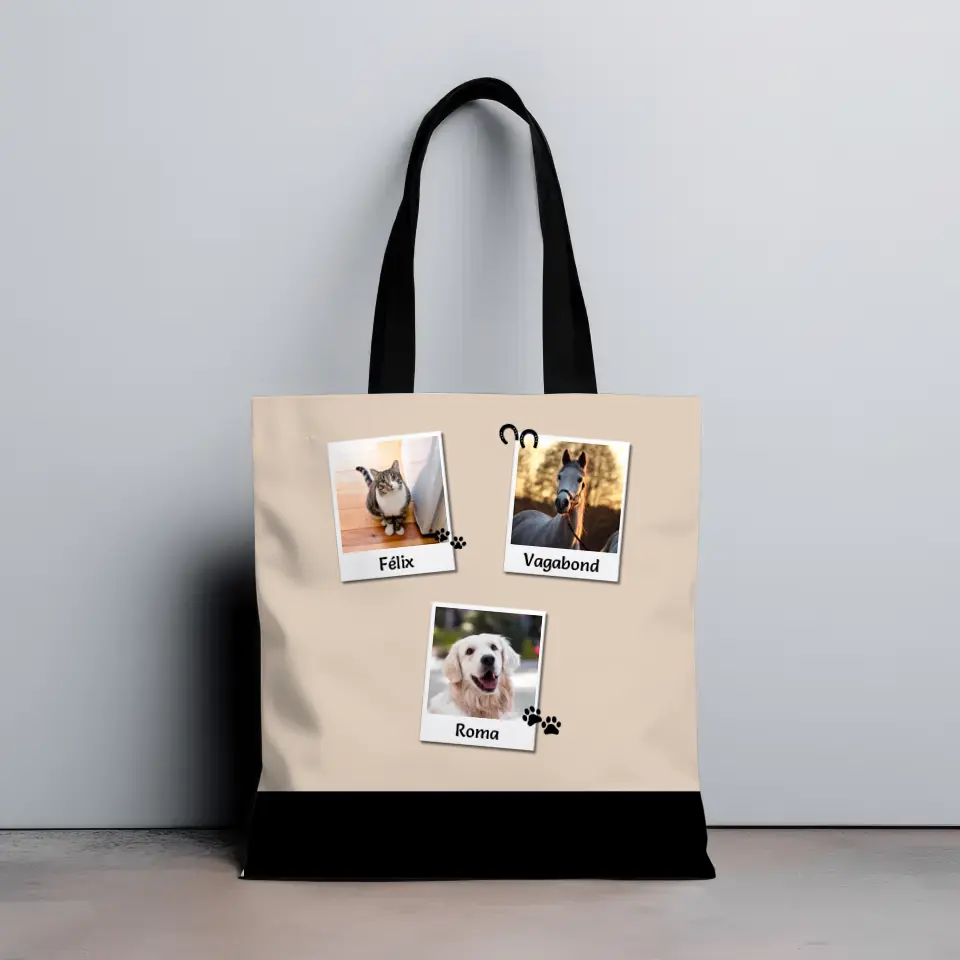 Carré photos polaroids - Totebag Personnalisé