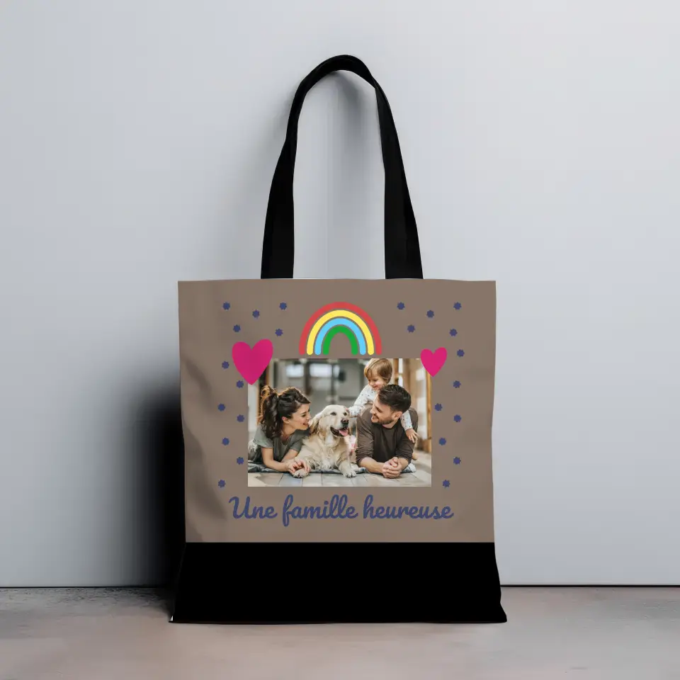 Une famille heureuse - Totebag Personnalisé