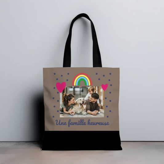 Une famille heureuse - Totebag Personnalisé