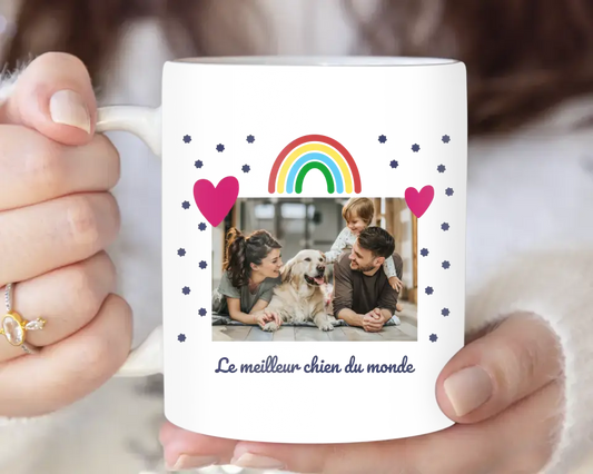 Photo Arc en ciel et message personnalisé - Mug Personnalisé