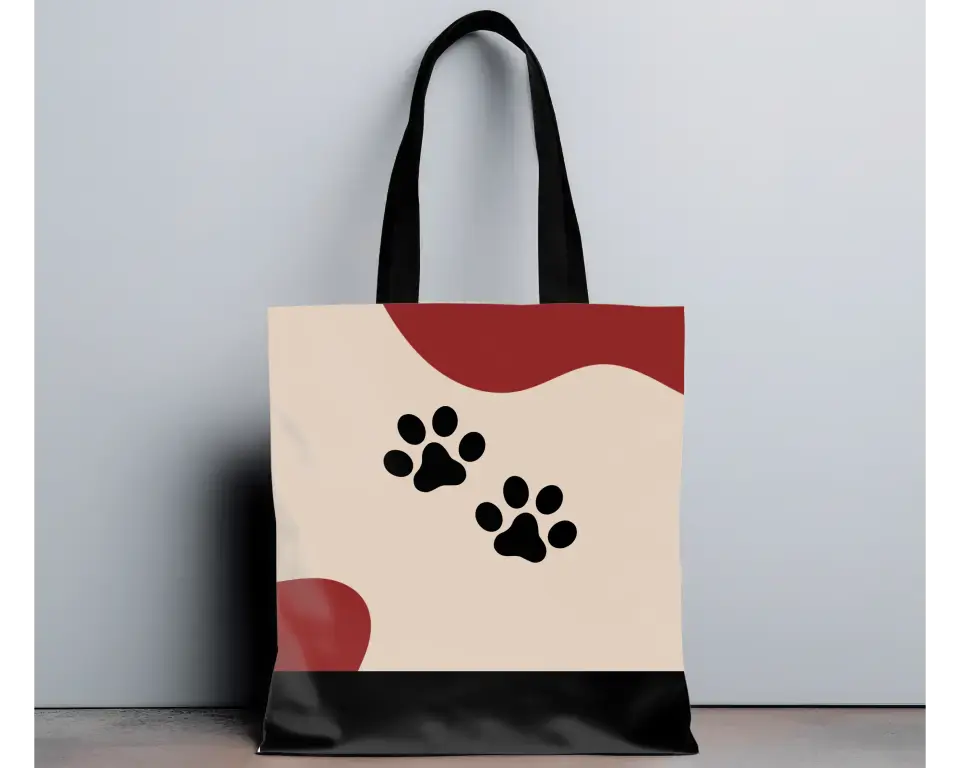 Carré prénom animal et Texte libre - Totebag Personnalisé