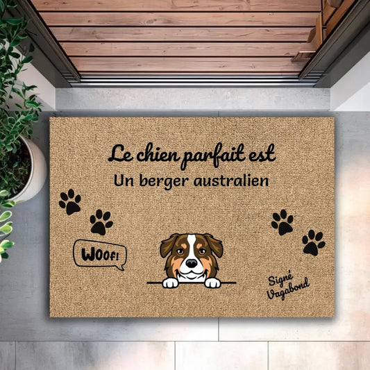 Le chien  parfait est - Paillasson personnalisé