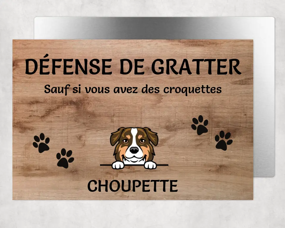 Defense de gratter avec clipart - Plaque de porte personnalisée