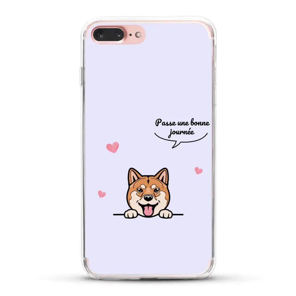 Le chien passe une bonne journée - Coque de téléphone personnalisée