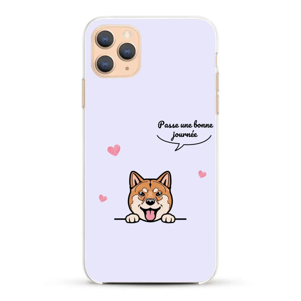 Le chien passe une bonne journée - Coque de téléphone personnalisée