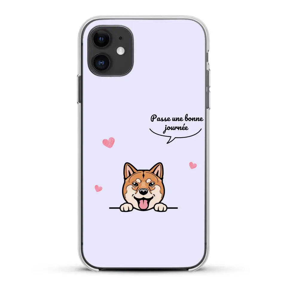 Le chien passe une bonne journée - Coque de téléphone personnalisée