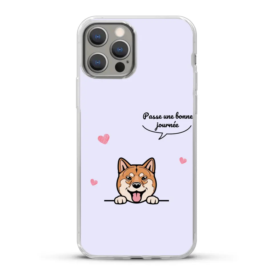 Le chien passe une bonne journée - Coque de téléphone personnalisée