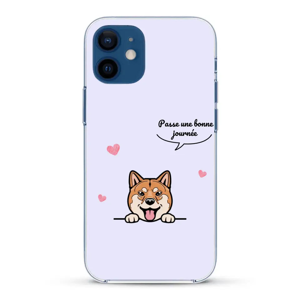 Le chien passe une bonne journée - Coque de téléphone personnalisée