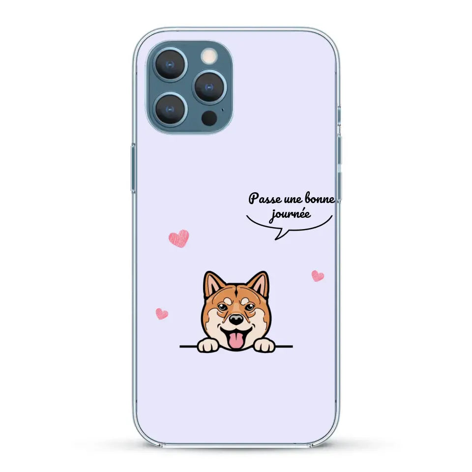 Le chien passe une bonne journée - Coque de téléphone personnalisée