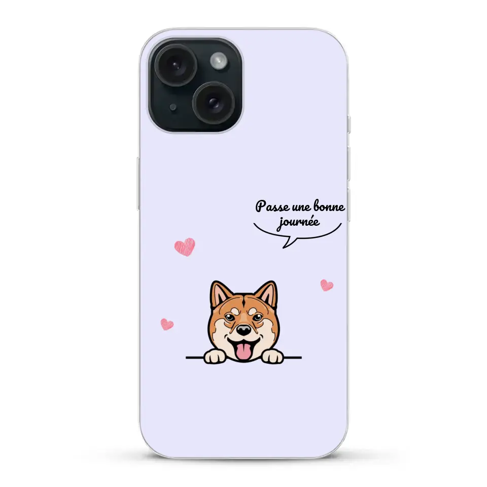 Le chien passe une bonne journée - Coque de téléphone personnalisée