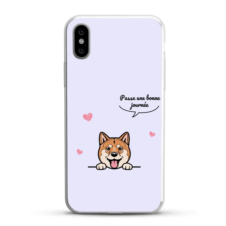 Le chien passe une bonne journée - Coque de téléphone personnalisée