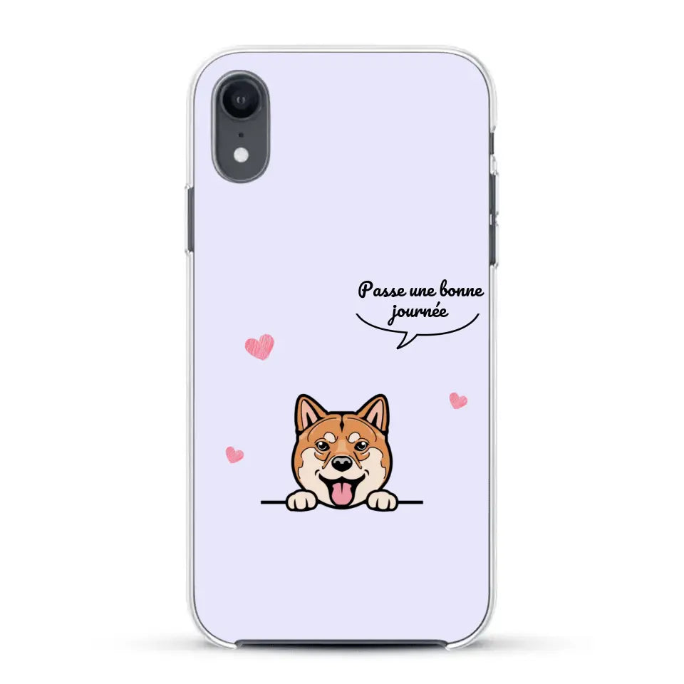 Le chien passe une bonne journée - Coque de téléphone personnalisée