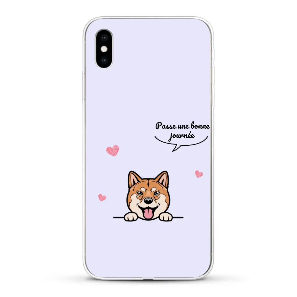 Le chien passe une bonne journée - Coque de téléphone personnalisée