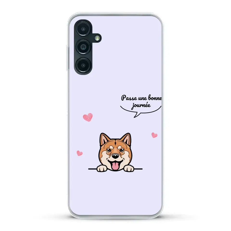 Le chien passe une bonne journée - Coque de téléphone personnalisée