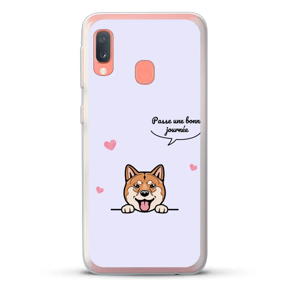 Le chien passe une bonne journée - Coque de téléphone personnalisée