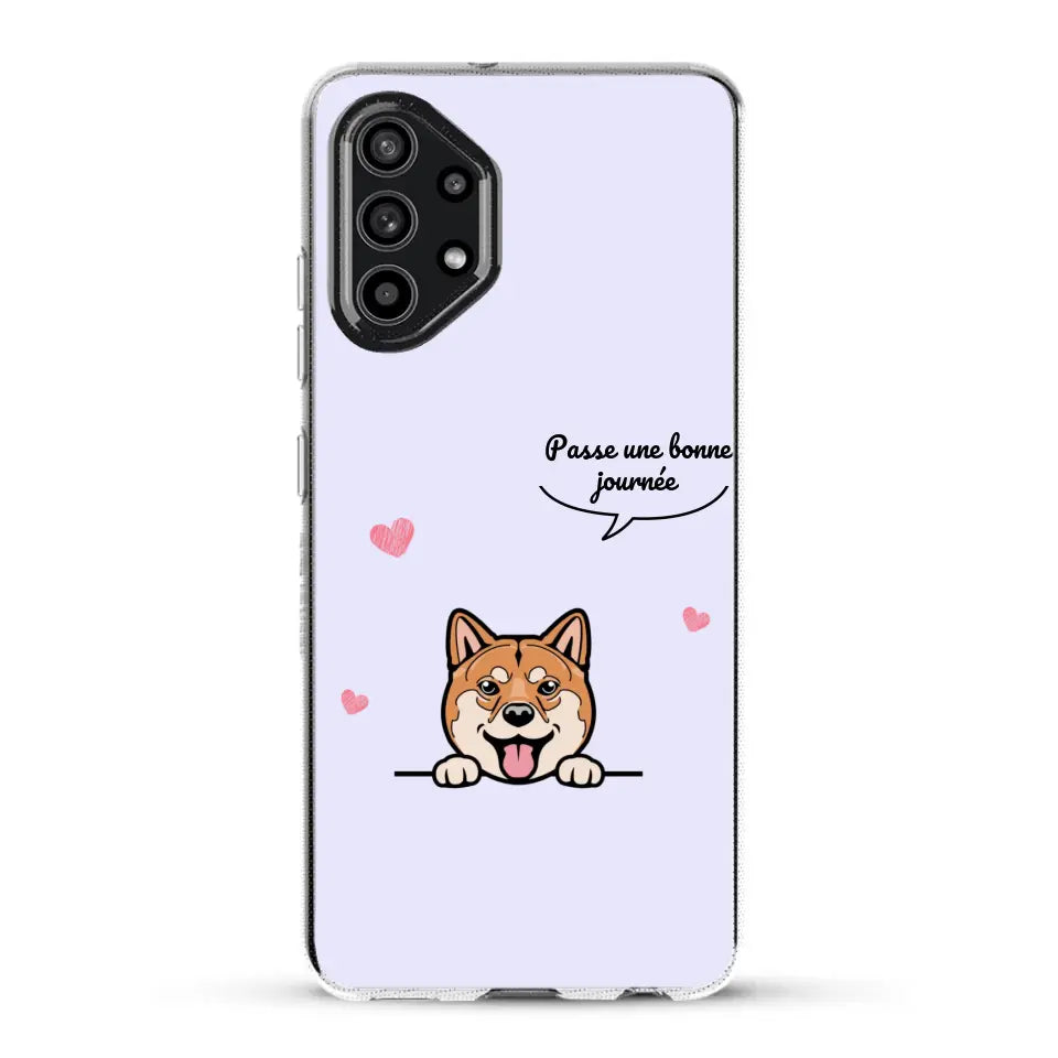 Le chien passe une bonne journée - Coque de téléphone personnalisée