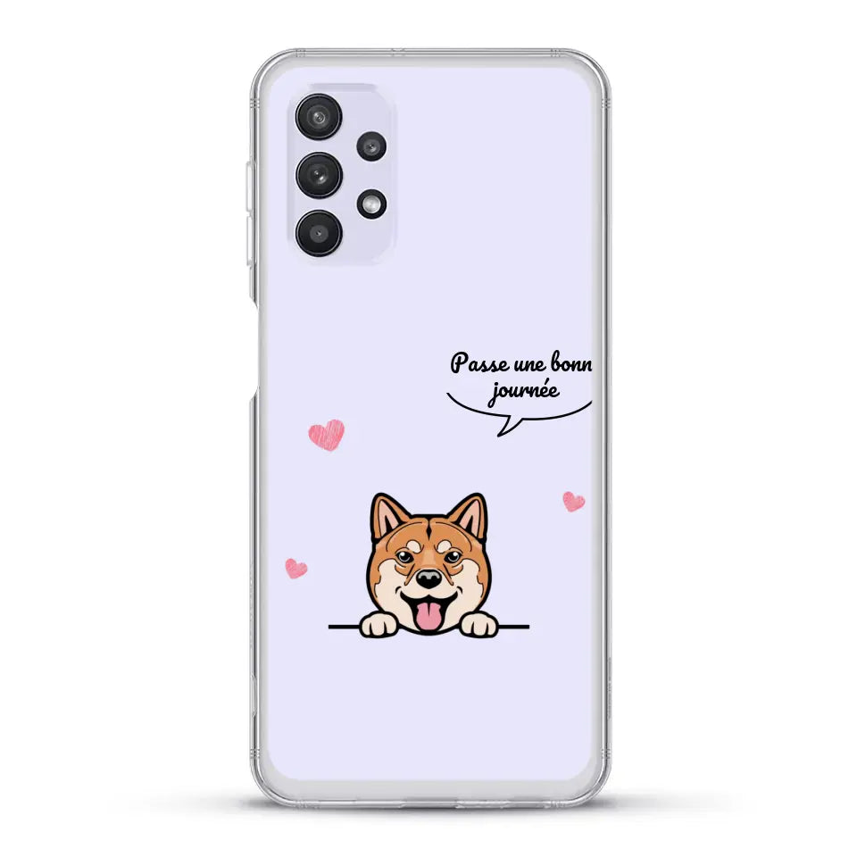 Le chien passe une bonne journée - Coque de téléphone personnalisée