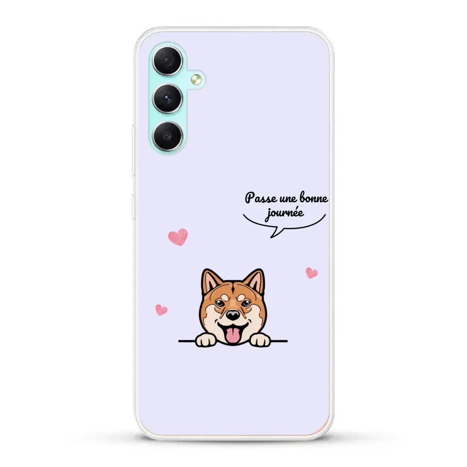 Le chien passe une bonne journée - Coque de téléphone personnalisée