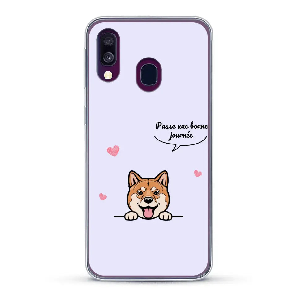 Le chien passe une bonne journée - Coque de téléphone personnalisée